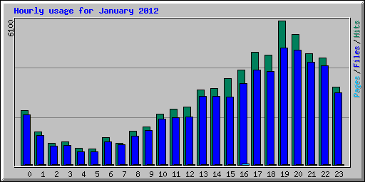 Hourly usage for January 2012